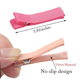 Qearl Baby Hair Clips Barrettes for Fine Hair, Tiny 1.8 Fully Lined Clips Tiny Hair Clips for Baby Girls Infant 50PCS (25Colors in Pairs)