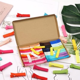 Qearl Baby Hair Clips Barrettes for Fine Hair, Tiny 1.8 Fully Lined Clips Tiny Hair Clips for Baby Girls Infant 50PCS (25Colors in Pairs)