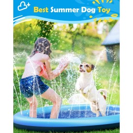 Peteast Splash Pad for Dogs & Kids - Anti-Slip Dog Pool for Large Dogs, 0.58 mm Thickened Durable Outdoor Water Play Mat, Summer Sprinkler Toy for Backyard (67in, Blue) Peteast Splash Pad for Dogs & Kids - Anti-Slip Dog Pool for Large Dogs, 0.58 mm Thickened Durable Outdoor Water Play Mat, Summer Sprinkler Toy for Backyard (67in, Blue)