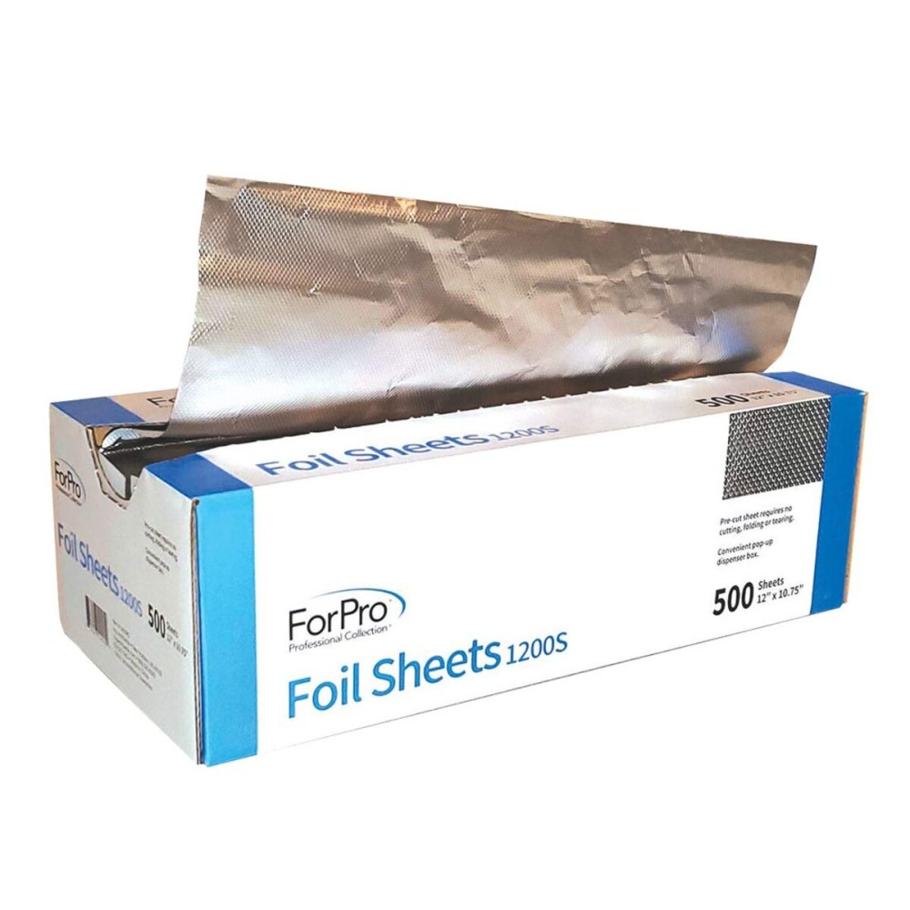 ForPro Professional Collection Embossed Foil Sheets 1200S, Aluminum Foil, Pop-Up Dispenser, for Hair Color Application and Highlighting Services, Food Safe, 12 W x 10.75 L, 500-Count ForPro Professional Collection Embossed Foil Sheets 1200S, Aluminum Foil, Pop-Up Dispenser, for Hair Color Application and Highlighting Services, Food Safe, 12 W x 10.75 L, 500-Count