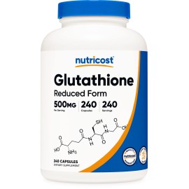Nutricost Glutathione Capsules 500mg, 240 Capsules - Gluten Free, Non-GMO