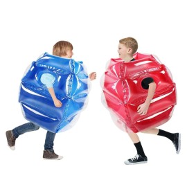 2 PC inflatable bumper for kids, bumper bounce ball for Kids, kid sumo Balls, Lawn game ball for child outdoor team gaming play for 3-12 ages (24 inch, blue+red)