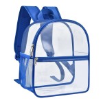 Paxiland Clear Backpack Stadium Approved 12126 with Reinforced and Wider Shoulder Straps, Small Clear Bag for Schools, Concerts, Work, Festivals and Sporting Events - Blue