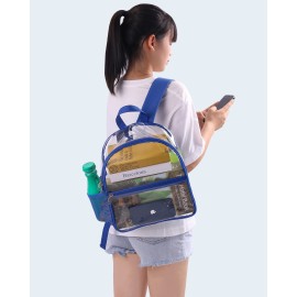 Paxiland Clear Backpack Stadium Approved 12126 with Reinforced and Wider Shoulder Straps, Small Clear Bag for Schools, Concerts, Work, Festivals and Sporting Events - Blue Paxiland Clear Backpack Stadium Approved 12126 with Reinforced and Wider Shoulder Straps, Small Clear Bag for Schools, Concerts, Work, Festivals and Sporting Events - Blue
