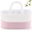 ABenkle Diaper Caddy Organizer - Cotton Rope Nursery Storage Basket for Baby Essentials, Boys & Girls Shower Gift, Changing Table Organizer, Pink