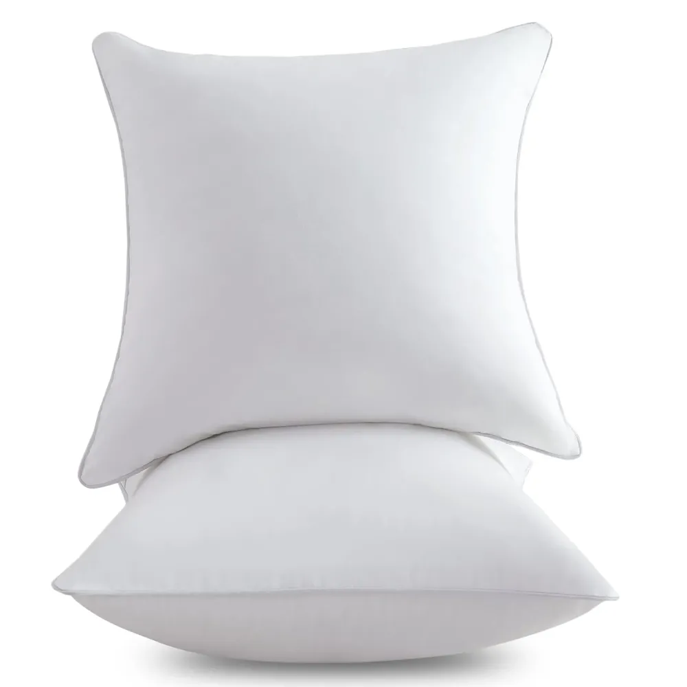 FAVRIQ 18 x 18 Pillow Inserts (Set of 2) - 18 Inch Square Interior Sofa Throw Pillow with 100% Cotton Cover - Decorative Pillow Insert Pair - White Couch Pillow FAVRIQ 18 x 18 Pillow Inserts (Set of 2) - 18 Inch Square Interior Sofa Throw Pillow with 100% Cotton Cover - Decorative Pillow Insert Pair - White Couch Pillow