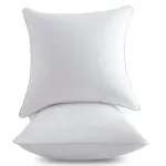 FAVRIQ 18 x 18 Pillow Inserts (Set of 2) - 18 Inch Square Interior Sofa Throw Pillow with 100% Cotton Cover - Decorative Pillow Insert Pair - White Couch Pillow