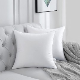 FAVRIQ 18 x 18 Pillow Inserts (Set of 2) - 18 Inch Square Interior Sofa Throw Pillow with 100% Cotton Cover - Decorative Pillow Insert Pair - White Couch Pillow FAVRIQ 18 x 18 Pillow Inserts (Set of 2) - 18 Inch Square Interior Sofa Throw Pillow with 100% Cotton Cover - Decorative Pillow Insert Pair - White Couch Pillow