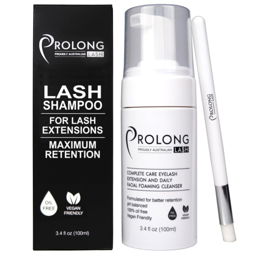 Eyelash Extension Shampoo & Brush - Large 100ml Bottle - Gentle Foaming Cleanser Lash Wash for Extensions and Natural Lashes - Safe Daily Makeup Remover - Paraben & Sulphate Free - Salon & Home Use Eyelash Extension Shampoo & Brush - Large 100ml Bottle - Gentle Foaming Cleanser Lash Wash for Extensions and Natural Lashes - Safe Daily Makeup Remover - Paraben & Sulphate Free - Salon & Home Use