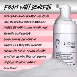 Eyelash Extension Shampoo & Brush - Large 100ml Bottle - Gentle Foaming Cleanser Lash Wash for Extensions and Natural Lashes - Safe Daily Makeup Remover - Paraben & Sulphate Free - Salon & Home Use Eyelash Extension Shampoo & Brush - Large 100ml Bottle - Gentle Foaming Cleanser Lash Wash for Extensions and Natural Lashes - Safe Daily Makeup Remover - Paraben & Sulphate Free - Salon & Home Use