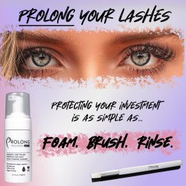 Eyelash Extension Shampoo & Brush - Large 100ml Bottle - Gentle Foaming Cleanser Lash Wash for Extensions and Natural Lashes - Safe Daily Makeup Remover - Paraben & Sulphate Free - Salon & Home Use Eyelash Extension Shampoo & Brush - Large 100ml Bottle - Gentle Foaming Cleanser Lash Wash for Extensions and Natural Lashes - Safe Daily Makeup Remover - Paraben & Sulphate Free - Salon & Home Use