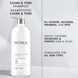Nexxus Clean and Pure Clarifying Shampoo, With ProteinFusion, Nourished Hair Care Silicone, Dye And Paraben Free 33.8 oz Nexxus Clean and Pure Clarifying Shampoo, With ProteinFusion, Nourished Hair Care Silicone, Dye And Paraben Free 33.8 oz