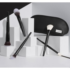 Morphe Face The Beat Makeup Brushes - 5 Piece Makeup Brush Set with Foundation, Blush, Contour & Blending Brushes - Made with Synthetic Bristles & Includes Makeup Brush Case (5 Count) Morphe Face The Beat Makeup Brushes - 5 Piece Makeup Brush Set with Foundation, Blush, Contour & Blending Brushes - Made with Synthetic Bristles & Includes Makeup Brush Case (5 Count)