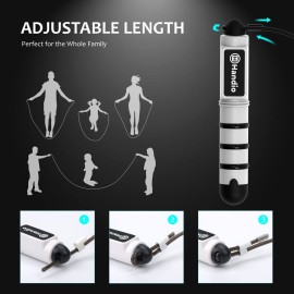 Jump Rope, H Handio Jump Rope with Counter, Workout Jumping Rope with Steel Ball Bearings, Adjustable Length Speed Skipping Rope for Men Women Kids Home Gym, Crossfit, Fitness Exercise (White) Jump Rope, H Handio Jump Rope with Counter, Workout Jumping Rope with Steel Ball Bearings, Adjustable Length Speed Skipping Rope for Men Women Kids Home Gym, Crossfit, Fitness Exercise (White)