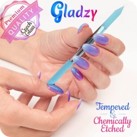 GLADZY Glass Cuticle Pusher - Manicure Cuticle Stick - Crystal Glass Cuticle Remover - Professional Nail Care Tool - Genuine Czech Quality Premium File Set GLADZY Glass Cuticle Pusher - Manicure Cuticle Stick - Crystal Glass Cuticle Remover - Professional Nail Care Tool - Genuine Czech Quality Premium File Set