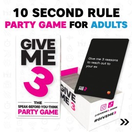 GIVE ME 3 - Fast Paced and Hilarious Adults Party Game - 10 Second Rule Party Game for Adults Party - Board Games for 2 Players or More