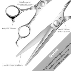 Fengliren High-end Professional Extremely Very Sharp Barber Hair Cutting Scissors Hairdresser Shears For Hair 6.5 Inch Haircut Scissor Made Of Stainless Steel Alloy For Hairdressing Salon and Home Use Fengliren High-end Professional Extremely Very Sharp Barber Hair Cutting Scissors Hairdresser Shears For Hair 6.5 Inch Haircut Scissor Made Of Stainless Steel Alloy For Hairdressing Salon and Home Use