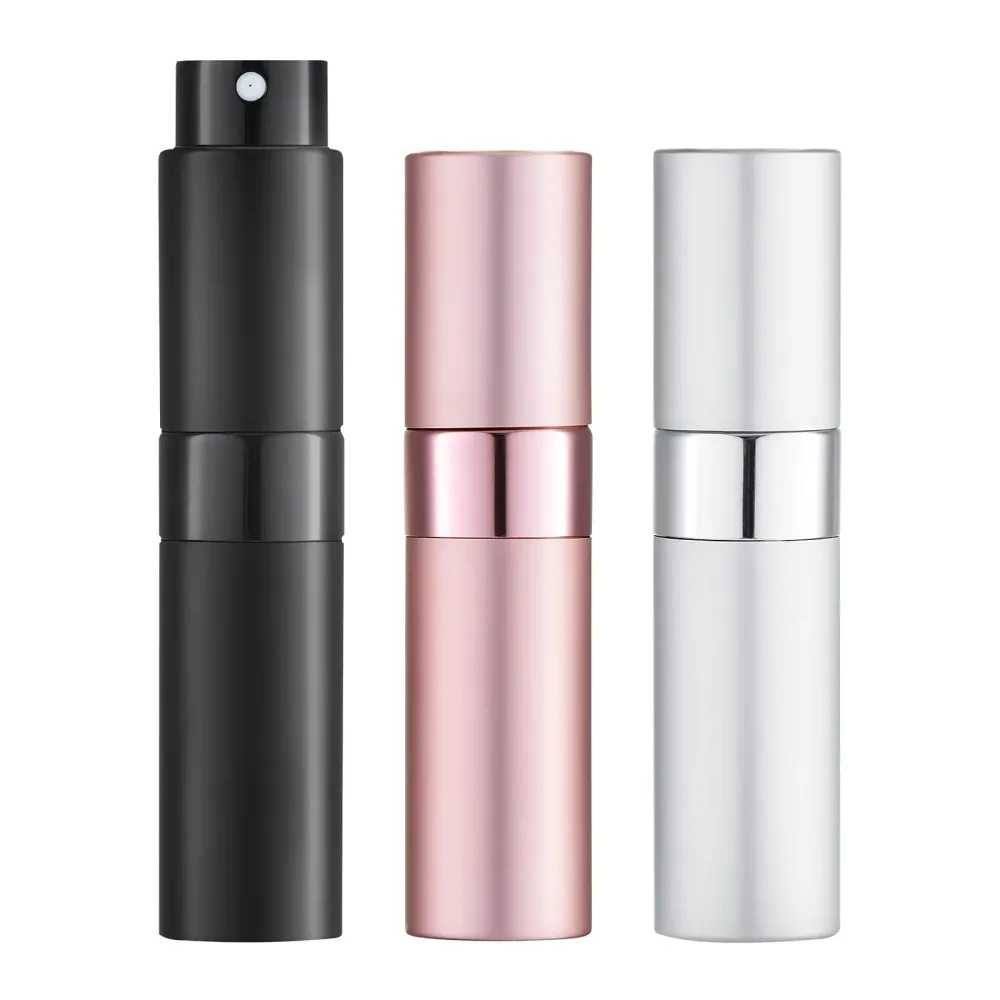 LISAPACK 8ML Atomizer Perfume Spray Bottle for Travel (3 PCS) Empty Cologne Dispenser, Portable Sprayer for Men and Women (Black, Silver, Pink) LISAPACK 8ML Atomizer Perfume Spray Bottle for Travel (3 PCS) Empty Cologne Dispenser, Portable Sprayer for Men and Women (Black, Silver, Pink)