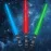 3 pack 3 colors Light Up Swords Saber with FX Sound(Motion Sensitive) and Realistic Handle for Kid, Expandable Light Toy for Halloween Dress Up Parties, Xmas Present, Galaxy War Fighters and Warriors