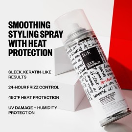 IGK - GOOD BEHAVIOR - Heat Protection Spray for Hair - Anti-Frizz Smoothing Spray with Spirulina Protein - Lightweight Hair Protectant for Heat Like Styling and Shine - 5.6 oz