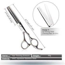CIICII Hair Cutting Scissors Shears Set, Professional Hairdressing Scissors Kit (Hair Beard Trimming Shaping Grooming Thinning Shears) for Men Women Hairdresser Home Salon Barber Haircut Kit (Silver) CIICII Hair Cutting Scissors Shears Set, Professional Hairdressing Scissors Kit (Hair Beard Trimming Shaping Grooming Thinning Shears) for Men Women Hairdresser Home Salon Barber Haircut Kit (Silver)