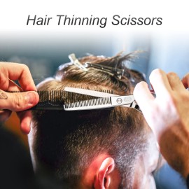 CIICII Hair Cutting Scissors Shears Set, Professional Hairdressing Scissors Kit (Hair Beard Trimming Shaping Grooming Thinning Shears) for Men Women Hairdresser Home Salon Barber Haircut Kit (Silver) CIICII Hair Cutting Scissors Shears Set, Professional Hairdressing Scissors Kit (Hair Beard Trimming Shaping Grooming Thinning Shears) for Men Women Hairdresser Home Salon Barber Haircut Kit (Silver)