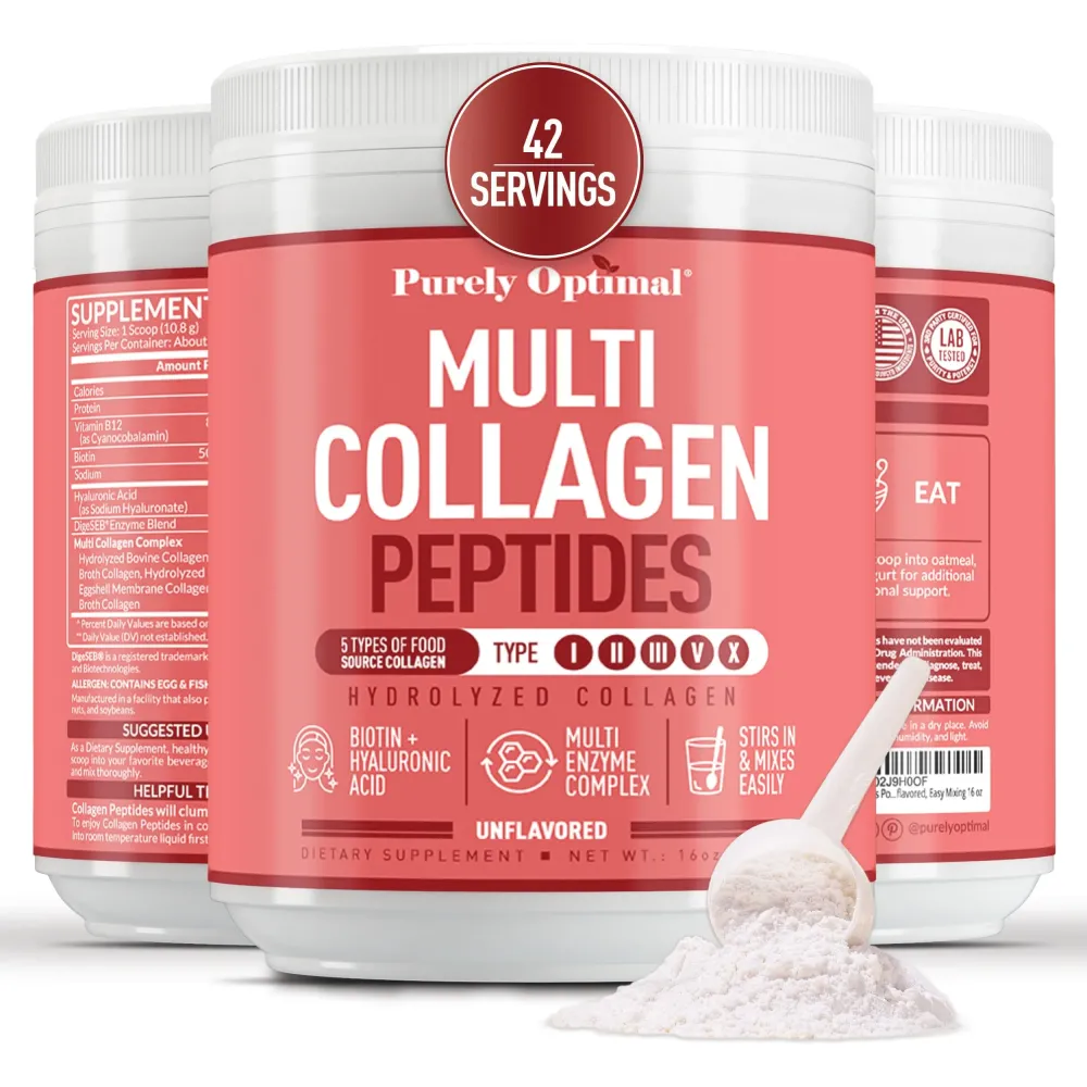 Collagen Supplement for Women - Peptides Powder with Biotin & Hyaluronic Acid for Hair, Nails, Skin, Bones & Joints, Unflavored, Easy Mixing 42 Servings Collagen Supplement for Women - Peptides Powder with Biotin & Hyaluronic Acid for Hair, Nails, Skin, Bones & Joints, Unflavored, Easy Mixing 42 Servings