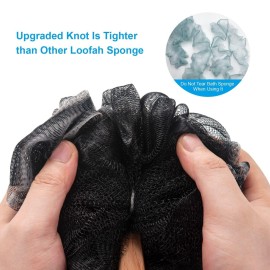 AmazerBath Shower Sponge Loofah Back Scrubber, PE Soft Mesh Loofah Body Scrubber with Long Wooden Handle, Bath Sponge for Men Women (Black) AmazerBath Shower Sponge Loofah Back Scrubber, PE Soft Mesh Loofah Body Scrubber with Long Wooden Handle, Bath Sponge for Men Women (Black)