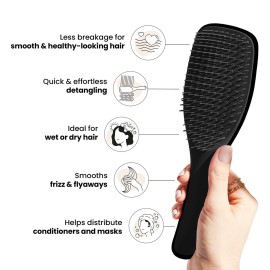 Tangle Teezer Ultimate Detangler Hairbrush for Wet & Dry Hair, Eliminates Knots & Reduces Breakage for All Hair Types, Liquorice Black Tangle Teezer Ultimate Detangler Hairbrush for Wet & Dry Hair, Eliminates Knots & Reduces Breakage for All Hair Types, Liquorice Black