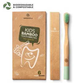 Greenzla Kids Bamboo Toothbrushes (6 Pack) | BPA Free Soft Bristles Toothbrushes | Eco-Friendly, Natural Bamboo Toothbrush Set | Biodegradable & Compostable Charcoal Wooden Toothbrushes Greenzla Kids Bamboo Toothbrushes (6 Pack) | BPA Free Soft Bristles Toothbrushes | Eco-Friendly, Natural Bamboo Toothbrush Set | Biodegradable & Compostable Charcoal Wooden Toothbrushes