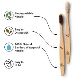 GREENZLA Bamboo Toothbrushes for Adults, Wooden Toothbrush Set with Sturdy Soft Bristles, Includes Brush Travel Case and Charcoal Dental Floss, 12 Pack GREENZLA Bamboo Toothbrushes for Adults, Wooden Toothbrush Set with Sturdy Soft Bristles, Includes Brush Travel Case and Charcoal Dental Floss, 12 Pack