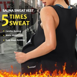 Junlan Sauna Suit for Women Waist Trainer Vest for Women Sweat Tank Top Shaper for Women with Zipper (Black, Large) Junlan Sauna Suit for Women Waist Trainer Vest for Women Sweat Tank Top Shaper for Women with Zipper (Black, Large)
