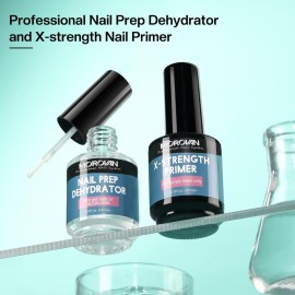 Morovan Nail Prep Dehydrate and Primer X-strength, No Burn Non Acid Nail Primer and Dehydrator for Acrylic Powder Fast Dry 0.5oz Morovan Nail Prep Dehydrate and Primer X-strength, No Burn Non Acid Nail Primer and Dehydrator for Acrylic Powder Fast Dry 0.5oz