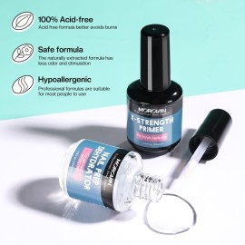 Morovan Nail Prep Dehydrate and Primer X-strength, No Burn Non Acid Nail Primer and Dehydrator for Acrylic Powder Fast Dry 0.5oz Morovan Nail Prep Dehydrate and Primer X-strength, No Burn Non Acid Nail Primer and Dehydrator for Acrylic Powder Fast Dry 0.5oz