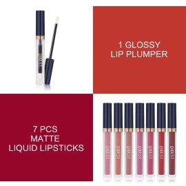 QiBest 7Pcs Matte Liquid Lipstick + 1Pcs Lip Plumper Makeup Set Kit, Pigmented Long Lasting Lip Gloss Set, Velvet Waterproof Halloween Lip Makeup Valentine\'s Gift Sets for Girls and Women QiBest 7Pcs Matte Liquid Lipstick + 1Pcs Lip Plumper Makeup Set Kit, Pigmented Long Lasting Lip Gloss Set, Velvet Waterproof Halloween Lip Makeup Valentine\'s Gift Sets for Girls and Women