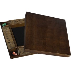 WE Games Shut The Box Board Game - Classic 4 Player Wooden Table Top Dice Game for Family Game Night, Walnut Stained Wood, 14 in., 10 Numbers, Classroom Play or Bar Fun for Adults WE Games Shut The Box Board Game - Classic 4 Player Wooden Table Top Dice Game for Family Game Night, Walnut Stained Wood, 14 in., 10 Numbers, Classroom Play or Bar Fun for Adults