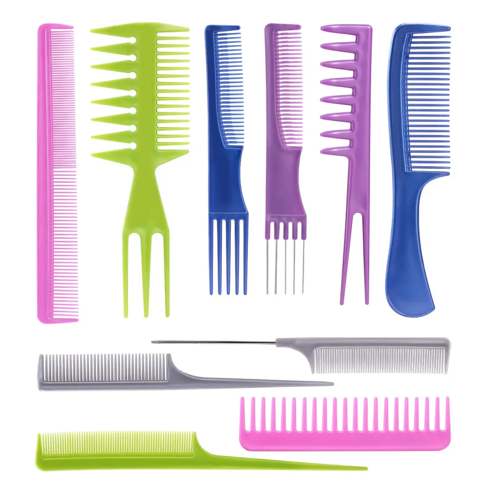 Oneleaf Hair Comb Stylists Professional Styling Comb Set Variety Pack Great for All Hair Types & Styles, Colorful