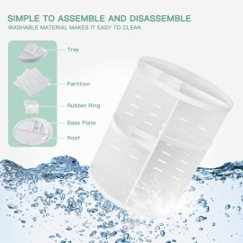 seinlife 360 Rotating Makeup Organizer,DIY Adjustable Spinning Holder,Foldable Cosmetic Storage Display box,Large Capacity Make up Caddy Shelf,Fits Countertop Vanity and Bathroom (WHITE) seinlife 360 Rotating Makeup Organizer,DIY Adjustable Spinning Holder,Foldable Cosmetic Storage Display box,Large Capacity Make up Caddy Shelf,Fits Countertop Vanity and Bathroom (WHITE)