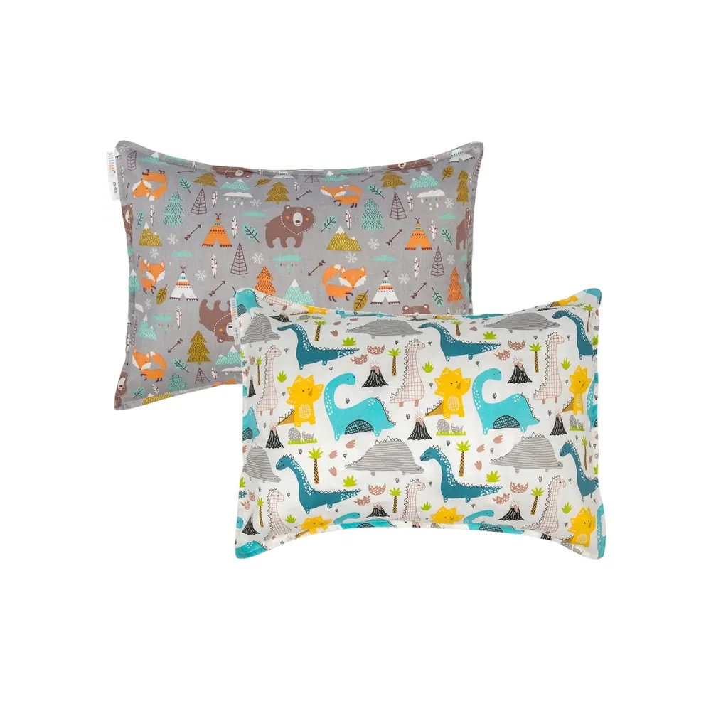 ALVABABY Toddler Pillowcases 2 Pack Organic Cotton Kids Pillow Cover Fit 13x 18 or 12x16 Envelope for Girl Boy Sleepy Travel Dinosaur Bear(Pillowcase Only) ALVABABY Toddler Pillowcases 2 Pack Organic Cotton Kids Pillow Cover Fit 13x 18 or 12x16 Envelope for Girl Boy Sleepy Travel Dinosaur Bear(Pillowcase Only)