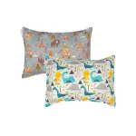 ALVABABY Toddler Pillowcases 2 Pack Organic Cotton Kids Pillow Cover Fit 13x 18 or 12x16 Envelope for Girl Boy Sleepy Travel Dinosaur Bear(Pillowcase Only)