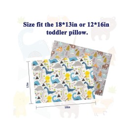ALVABABY Toddler Pillowcases 2 Pack Organic Cotton Kids Pillow Cover Fit 13x 18 or 12x16 Envelope for Girl Boy Sleepy Travel Dinosaur Bear(Pillowcase Only) ALVABABY Toddler Pillowcases 2 Pack Organic Cotton Kids Pillow Cover Fit 13x 18 or 12x16 Envelope for Girl Boy Sleepy Travel Dinosaur Bear(Pillowcase Only)