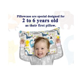 ALVABABY Toddler Pillowcases 2 Pack Organic Cotton Kids Pillow Cover Fit 13x 18 or 12x16 Envelope for Girl Boy Sleepy Travel Dinosaur Bear(Pillowcase Only) ALVABABY Toddler Pillowcases 2 Pack Organic Cotton Kids Pillow Cover Fit 13x 18 or 12x16 Envelope for Girl Boy Sleepy Travel Dinosaur Bear(Pillowcase Only)