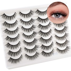 Newcally Lashes False Eyelashes Cat Eyes Wispy Natural Faux Mink Lashes 14 Pairs Pack Light Volume Short Fake Eye Lashes Multipack Newcally Lashes False Eyelashes Cat Eyes Wispy Natural Faux Mink Lashes 14 Pairs Pack Light Volume Short Fake Eye Lashes Multipack