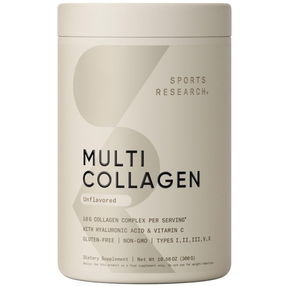 Sports Research Multi Collagen Protein Powder (Type I, II, III, V, X) with Hyaluronic Acid + Vitamin C | 5 Types of Food Based Collagen, 30 Servings (Unflavored) Sports Research Multi Collagen Protein Powder (Type I, II, III, V, X) with Hyaluronic Acid + Vitamin C | 5 Types of Food Based Collagen, 30 Servings (Unflavored)