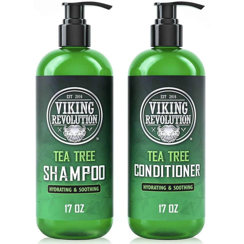 Viking Revolution Tea Tree Shampoo and Conditioner Set - Hydrates, Moisturizes & Soothes Dry and Itchy Scalps - With Natural Tea Tree Oil - 17 oz Viking Revolution Tea Tree Shampoo and Conditioner Set - Hydrates, Moisturizes & Soothes Dry and Itchy Scalps - With Natural Tea Tree Oil - 17 oz