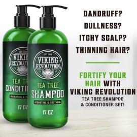 Viking Revolution Tea Tree Shampoo and Conditioner Set - Hydrates, Moisturizes & Soothes Dry and Itchy Scalps - With Natural Tea Tree Oil - 17 oz Viking Revolution Tea Tree Shampoo and Conditioner Set - Hydrates, Moisturizes & Soothes Dry and Itchy Scalps - With Natural Tea Tree Oil - 17 oz