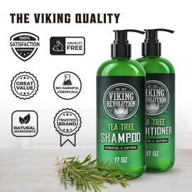 Viking Revolution Tea Tree Shampoo and Conditioner Set - Hydrates, Moisturizes & Soothes Dry and Itchy Scalps - With Natural Tea Tree Oil - 17 oz Viking Revolution Tea Tree Shampoo and Conditioner Set - Hydrates, Moisturizes & Soothes Dry and Itchy Scalps - With Natural Tea Tree Oil - 17 oz