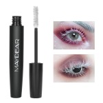 Maydear White Mascara for Eyelashes, Waterproof Colored Mascara Long Lasting Smudgeproof Color Mascara for Women Fast Dry Lengthening Eye Makeup Party Stage Use