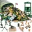 Divwa Army Men Toys for Boys 8-12, Military Soldier Army Base 160 Pcs Set Including WW2 Khaki Green Plastic and Accessories with Handbag for Kid