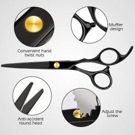 Professional Home Hair Cutting Kit Home Haircutting Scissors Barber Salon Home Thinning Shears Kit with Comb Case for Men Women Black Professional Home Hair Cutting Kit Home Haircutting Scissors Barber Salon Home Thinning Shears Kit with Comb Case for Men Women Black